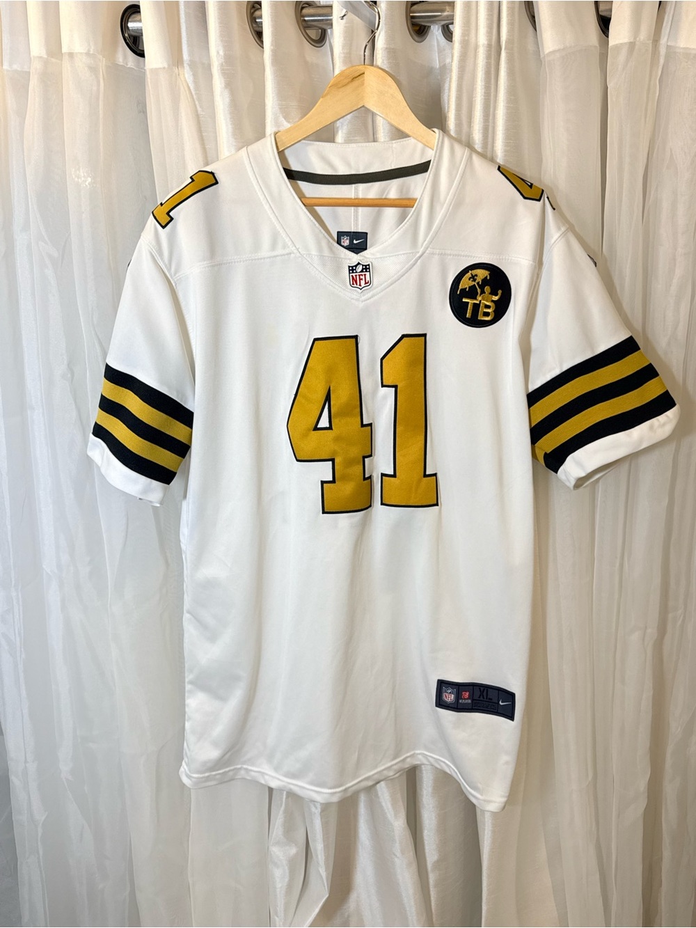 Nike Alvin Kamara New Orleans Saints Jersey Mens XL White NFL On Field 41 TB